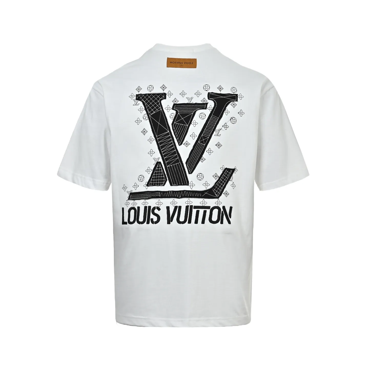 Louis Vuitton/Louis Vuitton 26ss letter patch old flower embroidered short sleeves